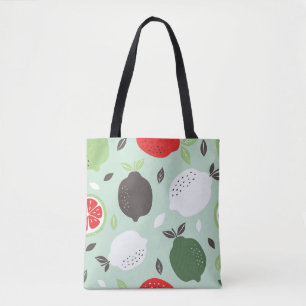 Lemons Citrus Fruits Vintage Wallpaper Tote Bag