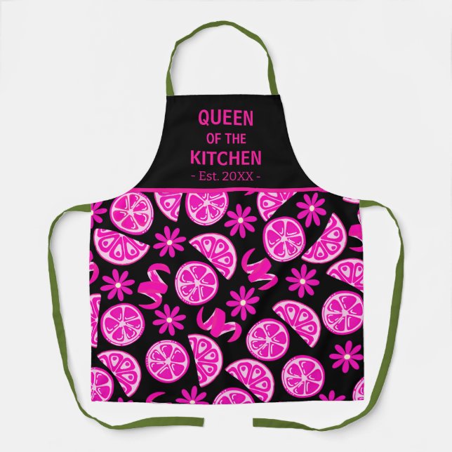 lemons citrus lemonade chef pink apron (Front)