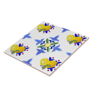 Lemons,citrus,majolica  tile