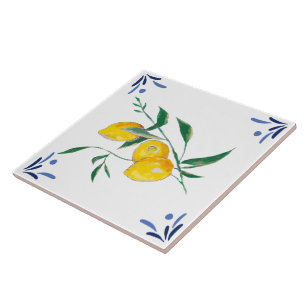Lemons,citrus,mediterranean tile