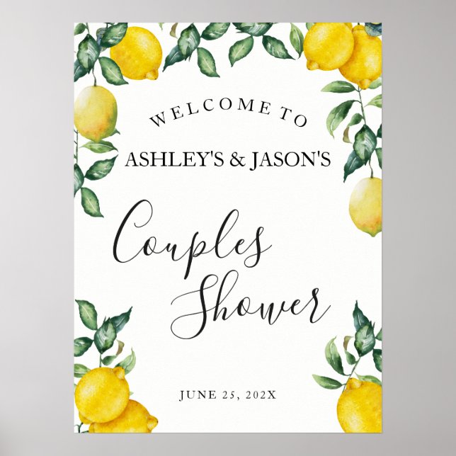 Lemons Couples Shower welcome sign (Front)