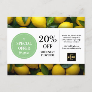 Lemons Custom Coupon Discount Postcard