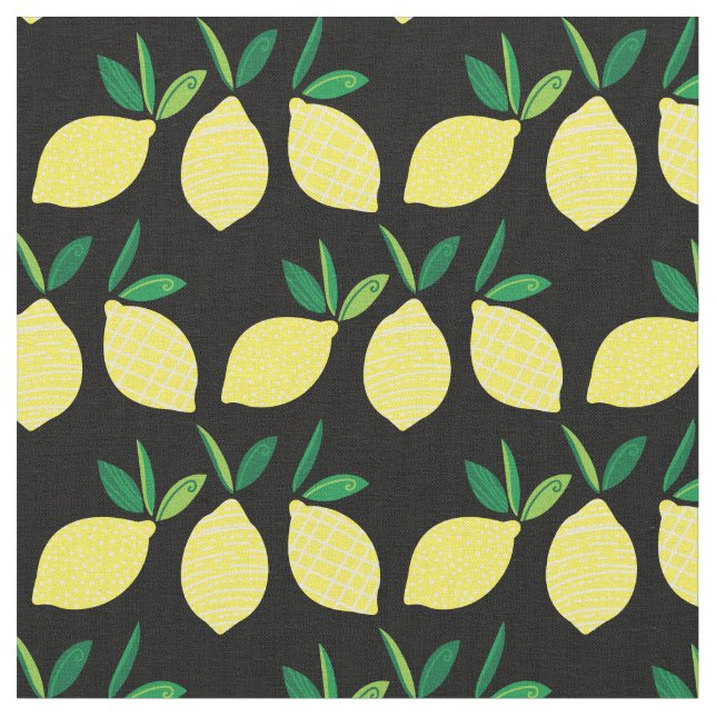 Lemons Cute Summer Fruit Fabric (Close Up)
