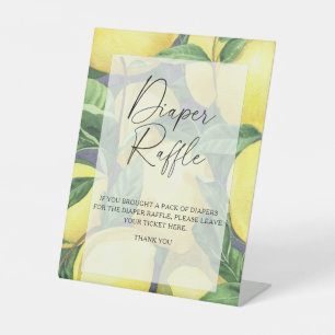 Lemons - diaper raffle poster pedestal sign