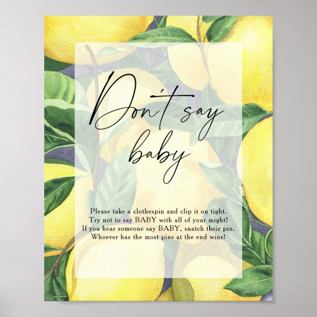 Lemons - Don't say baby Poster (Front)
