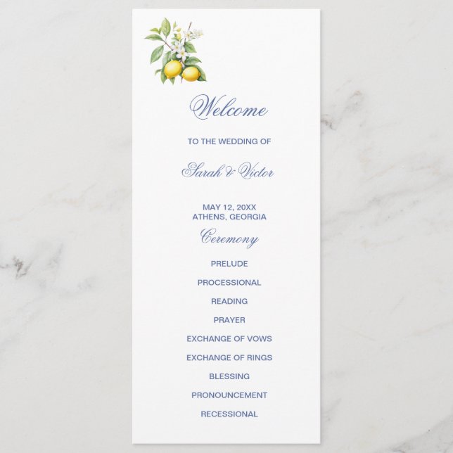 Lemons Double Sided Flat Program Programme (Front)