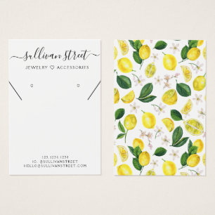 Lemons Earrings Necklace Display Card