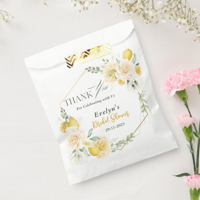 lemons Eucalyptus Rose Bridal Shower Thank You Favour Bags (Sealed)