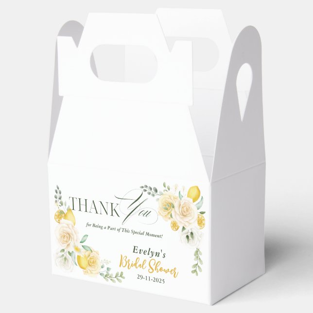  lemons Eucalyptus Rose Bridal Shower Thank You Favour Box (Opened)