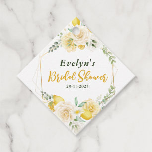 lemons Eucalyptus Rose Bridal Shower Thank You Favour Tags