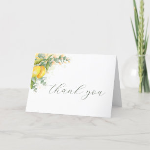 Lemons Eucalyptus & Yellow Flowers Thank you Card