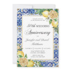 Lemons Floral Blue Tiles 50th Wedding Anniversary