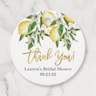Lemons Floral Favour Tags