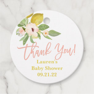 Lemons Floral Favour Tags