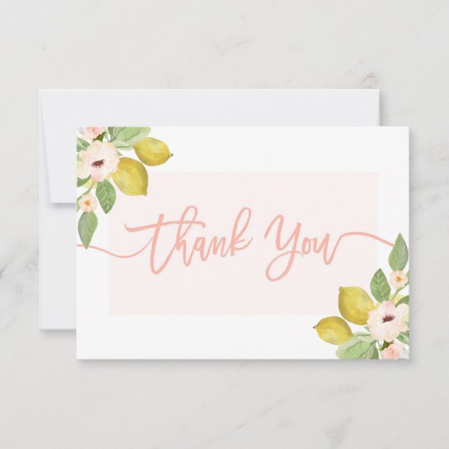 Lemons floral Thank You Card (Front)