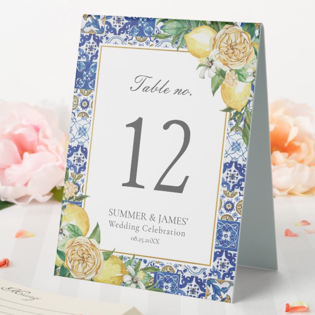 Lemons Floral Wedding Bridal Baby Shower Menu (In SItu (Wedding))