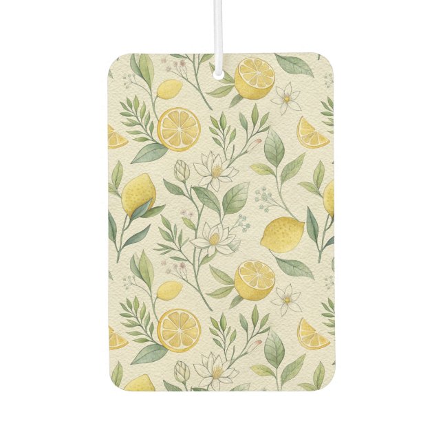 Lemons & Flowers Pattern  Air Freshener (Front)