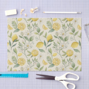 Lemons & Flowers Pattern Tissue Paper