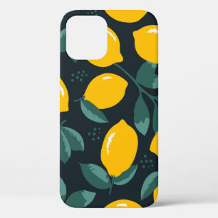 Lemons Flowers, Vintage Summer Texture. iPhone 12 Case