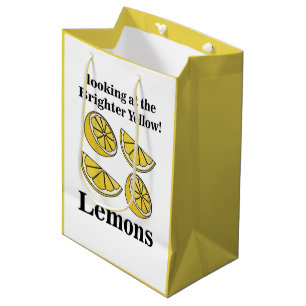 Lemons Fruit Looking At The Brighter Yellow Lemons Medium Gift Bag