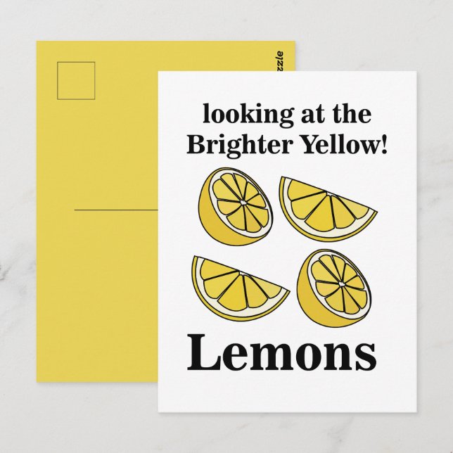 Lemons Fruit Looking At The Brighter Yellow Lemons Postcard (Front/Back)