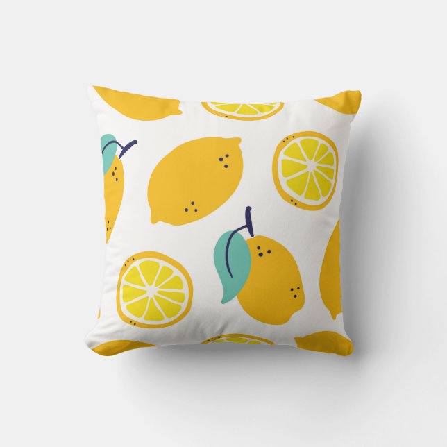 Lemons fruits seamless pattern cushion (Front)