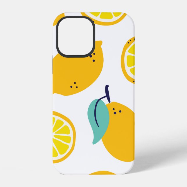 Lemons fruits seamless pattern iPhone case (Back)