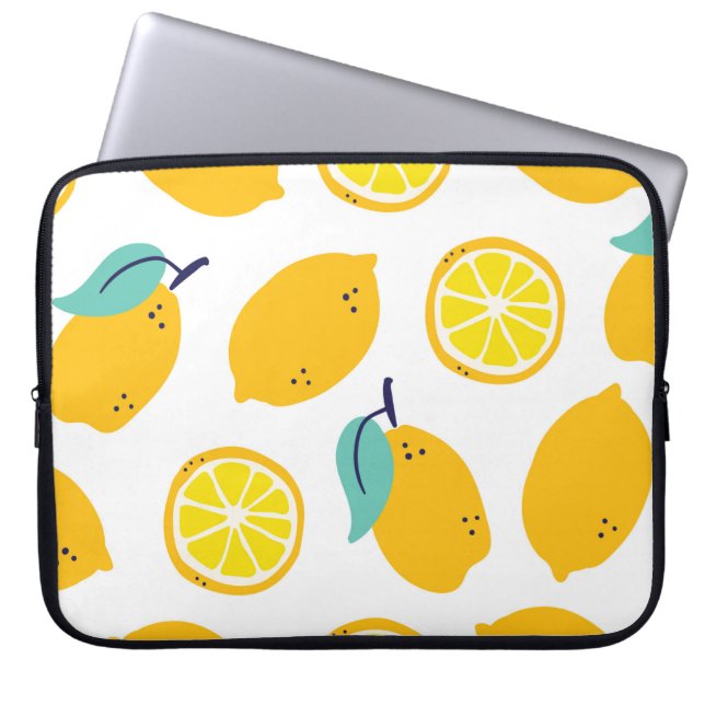Lemons fruits seamless pattern laptop sleeve (Front)