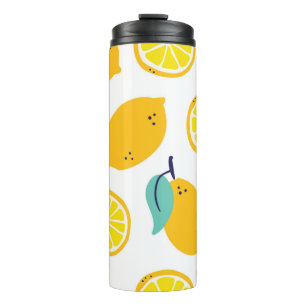 Lemons fruits seamless pattern thermal tumbler