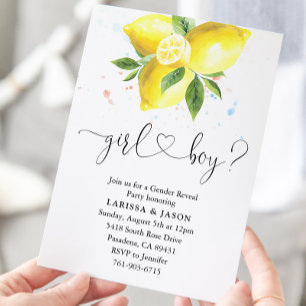 Lemons Gender Reveal Party Invitation
