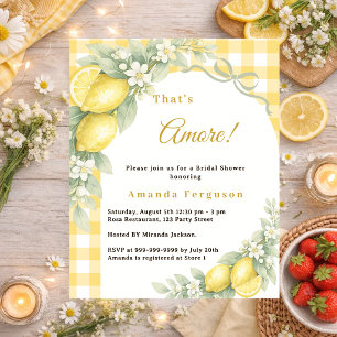 Lemons gingham italian Bridal Shower invitation