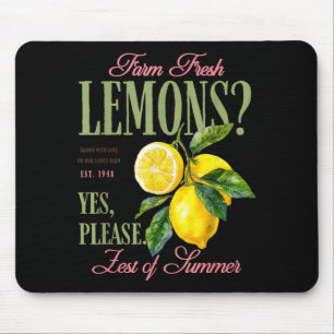 Lemons graphic vintage farm fresh aesthetic summer mouse mat