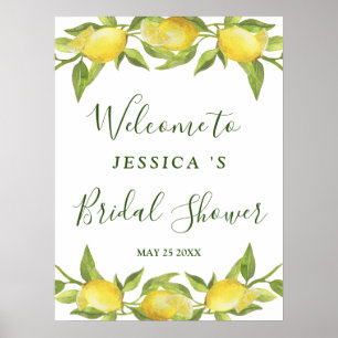 Lemons Greenery Blossom Bridal Shower Sign