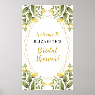 Lemons Greenery Geometric Frame Bridal Shower Sign