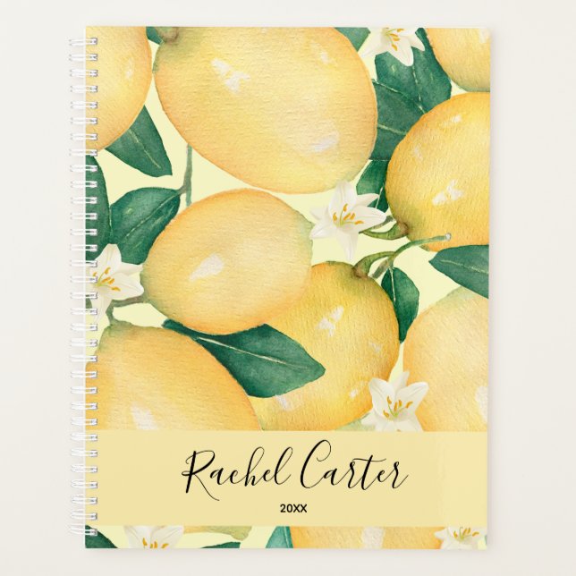 Lemons Greenery Personalised  Planner (Front)