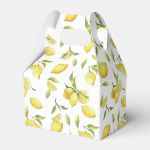 Lemons & Greenery Watercolor Gift Wedding Favour Box
