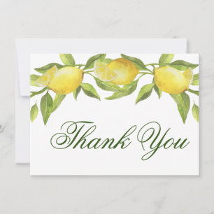 Lemons & Greenery Watercolor Thank You Card