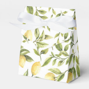 Lemons Greenery Watercolor Yellow Green Favour Box