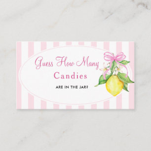 Lemons Guess How Many Candies Game Ticket Enclosure Card