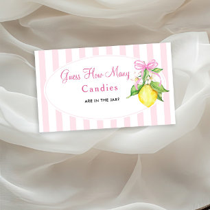 Lemons Guess How Many Candies Game Ticket Enclosure Card