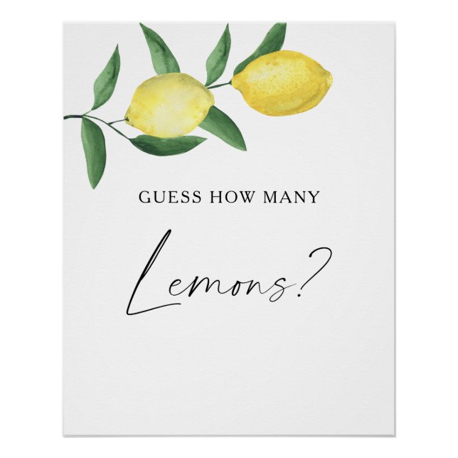 Lemons - guess how many lemons poster (Front)
