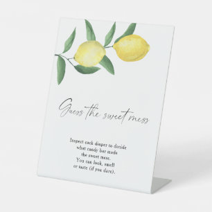 Lemons - guess the sweet mess pedestal sign