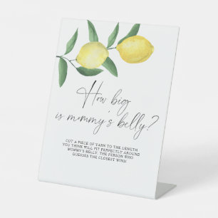 Lemons - how big is mummy's belly game  pedestal sign
