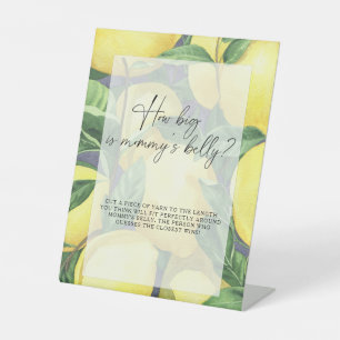 Lemons - how big is mummy's belly game  pedestal sign