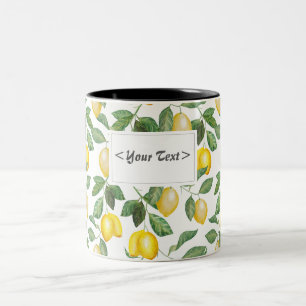 lemons, illustration. Personalizable Two-Tone Coffee Mug