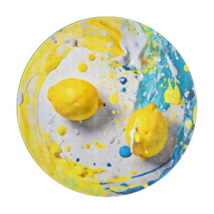 Lemons in a Splash Cutting Board