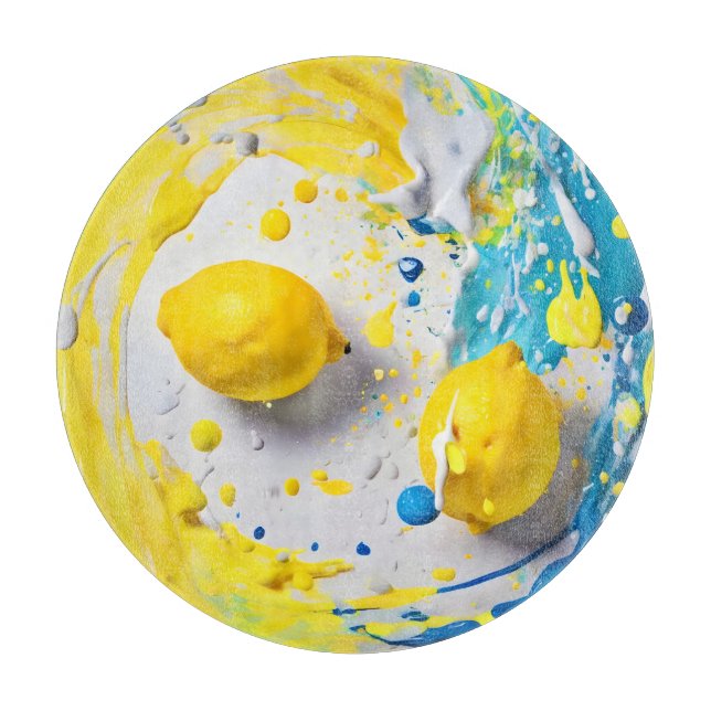 Lemons in a Splash Cutting Board (Front)