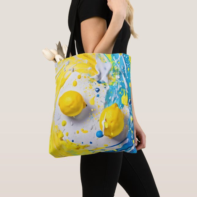 Lemons in a Splash Tote Bag (Close Up)