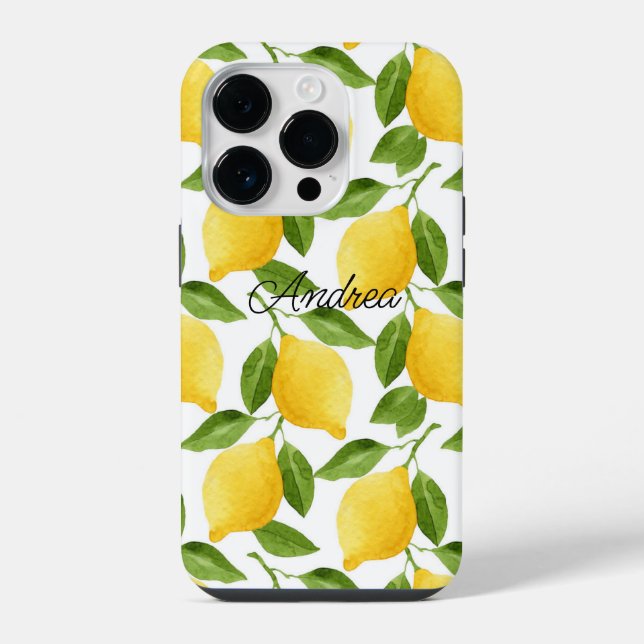 Lemons iPhone case monogrammed  (Back)