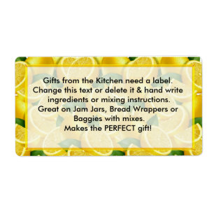 Lemons Labels Gifts from the Kitchen need labels